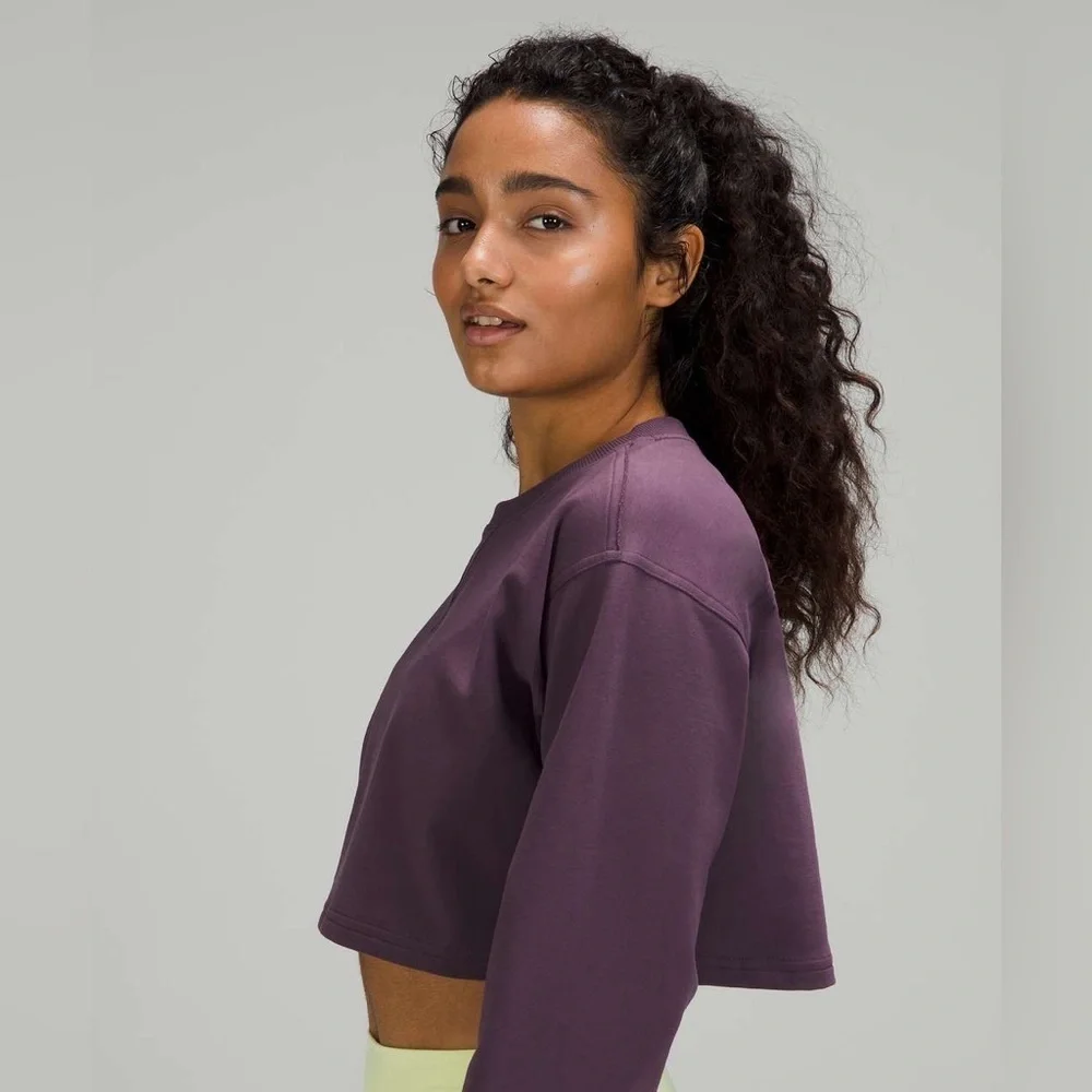 Lululemon All Yours Cropped Crew Grape Thistle Size 2 XS S